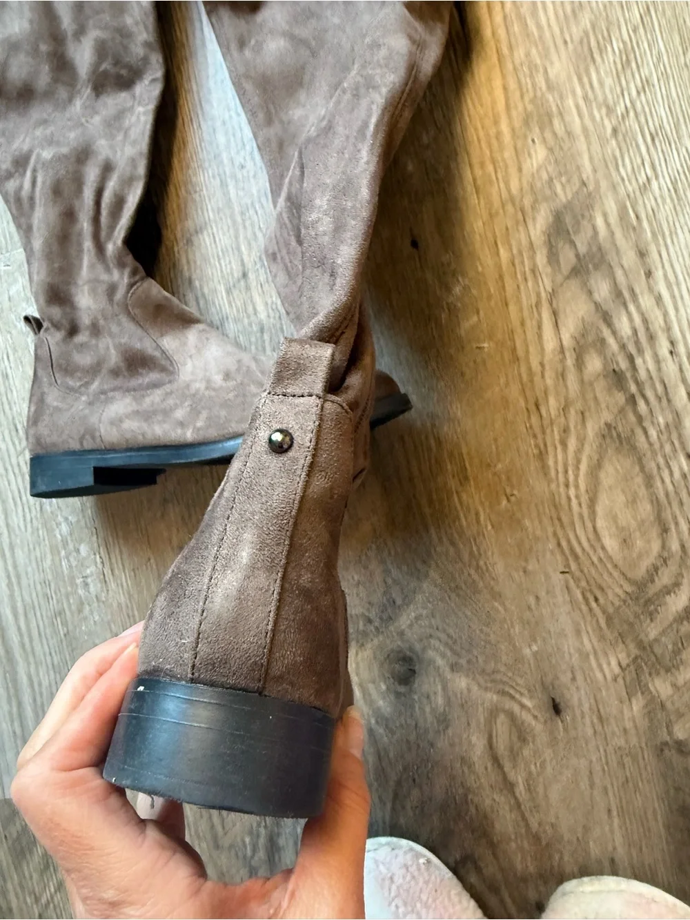 Kenneth Cole Reaction Brown Suede Over The Knee Stretch Boots Size 8.5